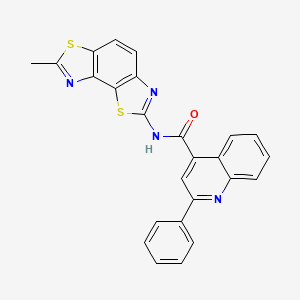 N-(7-methyl-[1,3]thiazolo[5,4-e][1,3]benzothiazol-2-yl)-2-phenylquinoline-4-carboxamide