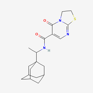 molecular formula C19H25N3O2S B2770962 N-[1-(1-adamantyl)ethyl]-5-oxo-2,3-dihydro-[1,3]thiazolo[3,2-a]pyrimidine-6-carboxamide CAS No. 865591-06-6