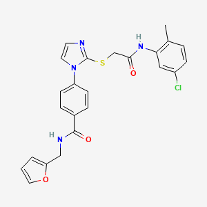 molecular formula C24H21ClN4O3S B2770967 4-[2-({[(5-chloro-2-methylphenyl)carbamoyl]methyl}sulfanyl)-1H-imidazol-1-yl]-N-[(furan-2-yl)methyl]benzamide CAS No. 1207037-70-4