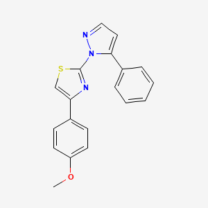 molecular formula C19H15N3OS B2770971 4-(4-methoxyphenyl)-2-(5-phenyl-1H-pyrazol-1-yl)-1,3-thiazole CAS No. 956369-95-2