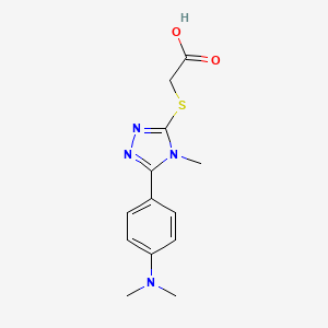 molecular formula C13H16N4O2S B2770978 2-[[5-[4-(Dimethylamino)phenyl]-4-methyl-1,2,4-triazol-3-yl]sulfanyl]acetic acid CAS No. 626225-61-4