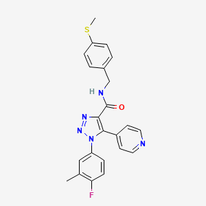 molecular formula C23H20FN5OS B2770984 2-anilino-N-(2,4-dimethoxybenzyl)-1,3-thiazole-4-carboxamide CAS No. 1251672-38-4
