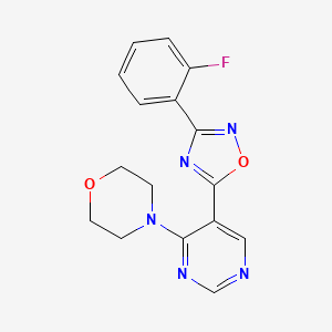 4-(5-(3-(2-Fluorophenyl)-1,2,4-oxadiazol-5-yl)pyrimidin-4-yl)morpholine