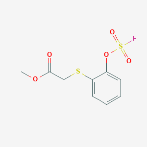 molecular formula C9H9FO5S2 B2770987 甲基2-(2-氟磺酰氧基苯基)硫醚乙酸酯 CAS No. 2411238-59-8
