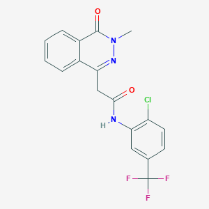 molecular formula C18H13ClF3N3O2 B277099 N-[2-chloro-5-(trifluoromethyl)phenyl]-2-(3-methyl-4-oxo-3,4-dihydrophthalazin-1-yl)acetamide 