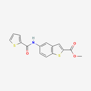 molecular formula C15H11NO3S2 B2770995 Methyl 5-[(2-thienylcarbonyl)amino]-1-benzothiophene-2-carboxylate CAS No. 477847-52-2