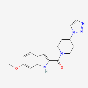 molecular formula C17H19N5O2 B2770999 (4-(1H-1,2,3-triazol-1-yl)piperidin-1-yl)(6-methoxy-1H-indol-2-yl)methanone CAS No. 1798489-92-5