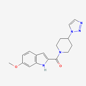 molecular formula C17H19N5O2 B2770999 (4-(1H-1,2,3-三唑-1-基)哌啶-1-基)(6-甲氧基-1H-吲哚-2-基)甲酮 CAS No. 1798489-92-5