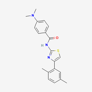 molecular formula C20H21N3OS B2771001 4-(dimethylamino)-N-[4-(2,5-dimethylphenyl)-1,3-thiazol-2-yl]benzamide CAS No. 476295-31-5