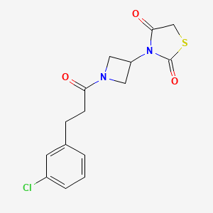 molecular formula C15H15ClN2O3S B2771004 3-(1-(3-(3-氯苯基)丙酰)氮杂环丁烷-3-基)噻唑烷-2,4-二酮 CAS No. 2185590-47-8