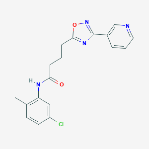 molecular formula C18H17ClN4O2 B277101 N-(5-chloro-2-methylphenyl)-4-(3-pyridin-3-yl-1,2,4-oxadiazol-5-yl)butanamide 