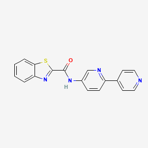 molecular formula C18H12N4OS B2771010 N-{[2,4'-bipyridine]-5-yl}-1,3-benzothiazole-2-carboxamide CAS No. 2097923-50-5