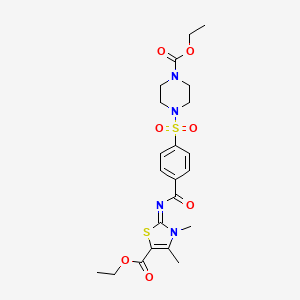 ethyl 4-(4-{[(2E)-5-(ethoxycarbonyl)-3,4-dimethyl-2,3-dihydro-1,3-thiazol-2-ylidene]carbamoyl}benzenesulfonyl)piperazine-1-carboxylate