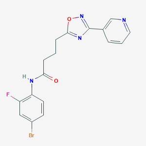 molecular formula C17H14BrFN4O2 B277102 N-(4-bromo-2-fluorophenyl)-4-(3-pyridin-3-yl-1,2,4-oxadiazol-5-yl)butanamide 