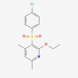 molecular formula C15H16ClNO3S B2771021 4-Chlorophenyl 2-ethoxy-4,6-dimethyl-3-pyridinyl sulfone CAS No. 866143-07-9