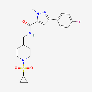 N-((1-(cyclopropylsulfonyl)piperidin-4-yl)methyl)-3-(4-fluorophenyl)-1-methyl-1H-pyrazole-5-carboxamide