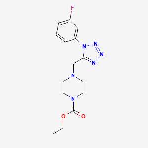 molecular formula C15H19FN6O2 B2771025 ethyl 4-((1-(3-fluorophenyl)-1H-tetrazol-5-yl)methyl)piperazine-1-carboxylate CAS No. 1049407-95-5