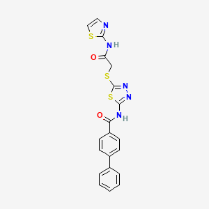N-[5-[2-oxo-2-(1,3-thiazol-2-ylamino)ethyl]sulfanyl-1,3,4-thiadiazol-2-yl]-4-phenylbenzamide