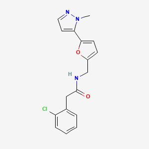 2-(2-Chlorophenyl)-N-[[5-(2-methylpyrazol-3-yl)furan-2-yl]methyl]acetamide