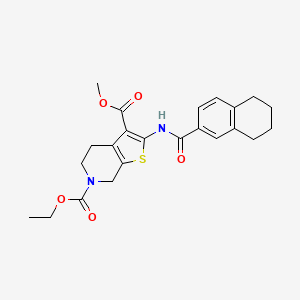 molecular formula C23H26N2O5S B2771043 6-ethyl 3-methyl 2-(5,6,7,8-tetrahydronaphthalene-2-carboxamido)-4,5-dihydrothieno[2,3-c]pyridine-3,6(7H)-dicarboxylate CAS No. 864926-28-3