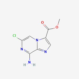 molecular formula C8H7ClN4O2 B2771044 甲酸8-氨基-6-氯咪唑并[1,2-a]吡嘧啶-3-羧酯 CAS No. 2091512-93-3