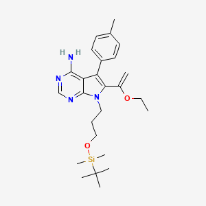 7H-Pyrrolo[2,3-d]pyrimidin-4-amine, 7-[3-[[(1,1-dimethylethyl)dimethylsilyl]oxy]propyl]-6-(1-ethoxyethenyl)-5-(4-methylphenyl)-