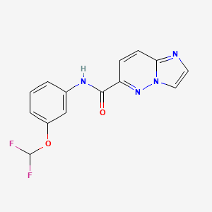 molecular formula C14H10F2N4O2 B2771053 N-[3-(difluoromethoxy)phenyl]imidazo[1,2-b]pyridazine-6-carboxamide CAS No. 2415490-32-1