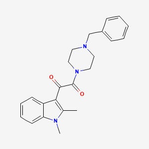 molecular formula C23H25N3O2 B2771054 1-(4-benzylpiperazin-1-yl)-2-(1,2-dimethyl-1H-indol-3-yl)ethane-1,2-dione CAS No. 862814-15-1