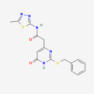 2-(2-(benzylthio)-6-oxo-1,6-dihydropyrimidin-4-yl)-N-(5-methyl-1,3,4-thiadiazol-2-yl)acetamide