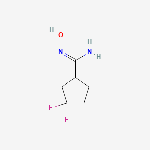 molecular formula C6H10F2N2O B2771063 3,3-Difluoro-N'-hydroxycyclopentane-1-carboximidamide CAS No. 1704334-39-3