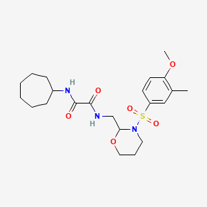 N1-cycloheptyl-N2-((3-((4-methoxy-3-methylphenyl)sulfonyl)-1,3-oxazinan-2-yl)methyl)oxalamide