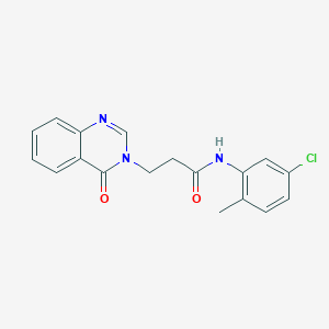 molecular formula C18H16ClN3O2 B277108 N-(5-chloro-2-methylphenyl)-3-(4-oxoquinazolin-3(4H)-yl)propanamide 