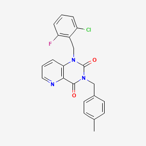 molecular formula C22H17ClFN3O2 B2771083 1-(2-chloro-6-fluorobenzyl)-3-(4-methylbenzyl)pyrido[3,2-d]pyrimidine-2,4(1H,3H)-dione CAS No. 921841-92-1