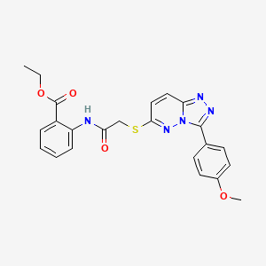 molecular formula C23H21N5O4S B2771084 Ethyl 2-(2-((3-(4-methoxyphenyl)-[1,2,4]triazolo[4,3-b]pyridazin-6-yl)thio)acetamido)benzoate CAS No. 852376-54-6