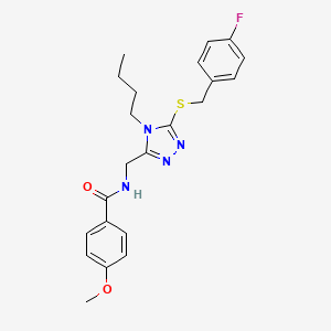 molecular formula C22H25FN4O2S B2771086 N-[[4-丁基-5-[(4-氟苯基)甲基硫基]-1,2,4-噁二唑-3-基]甲基]-4-甲氧基苯甲酰胺 CAS No. 476449-58-8