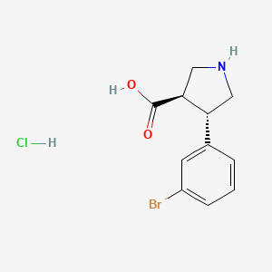 molecular formula C11H13BrClNO2 B2771094 (3R,4S)-rel-4-(3-Bromophenyl)pyrrolidine-3-carboxylic acid hydrochloride CAS No. 1423037-48-2