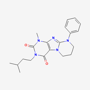 molecular formula C20H25N5O2 B2771119 1-methyl-3-(3-methylbutyl)-9-phenyl-7,8-dihydro-6H-purino[7,8-a]pyrimidine-2,4-dione CAS No. 332400-73-4