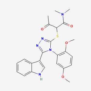 molecular formula C24H25N5O4S B2771122 2-((4-(2,5-dimethoxyphenyl)-5-(1H-indol-3-yl)-4H-1,2,4-triazol-3-yl)thio)-N,N-dimethyl-3-oxobutanamide CAS No. 852167-49-8