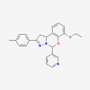molecular formula C24H23N3O2 B2771130 7-ethoxy-5-(pyridin-3-yl)-2-(p-tolyl)-5,10b-dihydro-1H-benzo[e]pyrazolo[1,5-c][1,3]oxazine CAS No. 899939-29-8