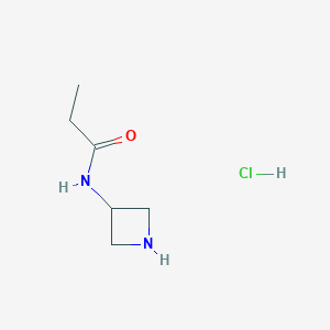 molecular formula C6H13ClN2O B2771132 N-(吖唑烷-3-基)丙酰胺盐酸盐 CAS No. 1803562-75-5