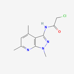 molecular formula C11H13ClN4O B2771135 2-chloro-N-(1,4,6-trimethyl-1H-pyrazolo[3,4-b]pyridin-3-yl)acetamide CAS No. 866131-79-5