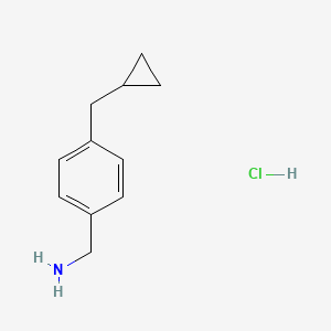 molecular formula C11H16ClN B2771143 [4-(Cyclopropylmethyl)phenyl]methanamine;hydrochloride CAS No. 2253632-86-7