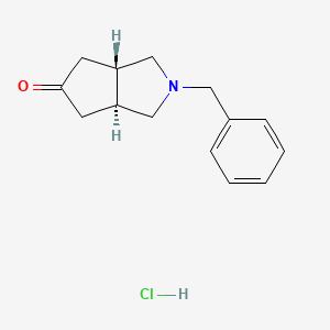 molecular formula C14H18ClNO B2771145 (3As,6aS)-2-benzyl-1,3,3a,4,6,6a-hexahydrocyclopenta[c]pyrrol-5-one;hydrochloride CAS No. 2378489-84-8