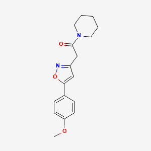 molecular formula C17H20N2O3 B2771146 2-(5-(4-Methoxyphenyl)isoxazol-3-yl)-1-(piperidin-1-yl)ethanone CAS No. 953204-97-2