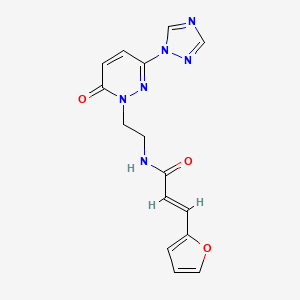 (E)-3-(furan-2-yl)-N-(2-(6-oxo-3-(1H-1,2,4-triazol-1-yl)pyridazin-1(6H)-yl)ethyl)acrylamide