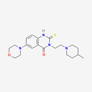 3-[2-(4-methylpiperidin-1-yl)ethyl]-6-(morpholin-4-yl)-2-sulfanylidene-1,2,3,4-tetrahydroquinazolin-4-one