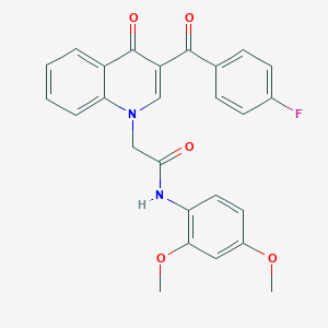 molecular formula C26H21FN2O5 B2771157 N-(2,4-二甲氧基苯基)-2-(3-(4-氟苯甲酰)-4-氧喹啉-1(4H)-基)乙酰胺 CAS No. 895652-06-9