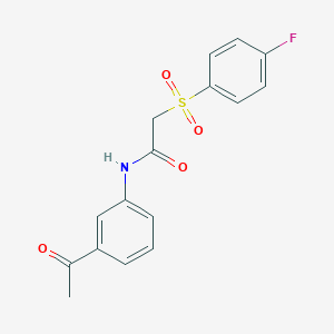 molecular formula C16H14FNO4S B2771162 N-(3-acetylphenyl)-2-(4-fluorophenyl)sulfonylacetamide CAS No. 895480-32-7