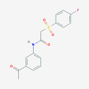 molecular formula C16H14FNO4S B2771162 N-(3-乙酰苯基)-2-(4-氟苯基)磺酰乙酰胺 CAS No. 895480-32-7