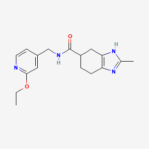 molecular formula C17H22N4O2 B2771165 N-((2-ethoxypyridin-4-yl)methyl)-2-methyl-4,5,6,7-tetrahydro-1H-benzo[d]imidazole-5-carboxamide CAS No. 2034254-29-8
